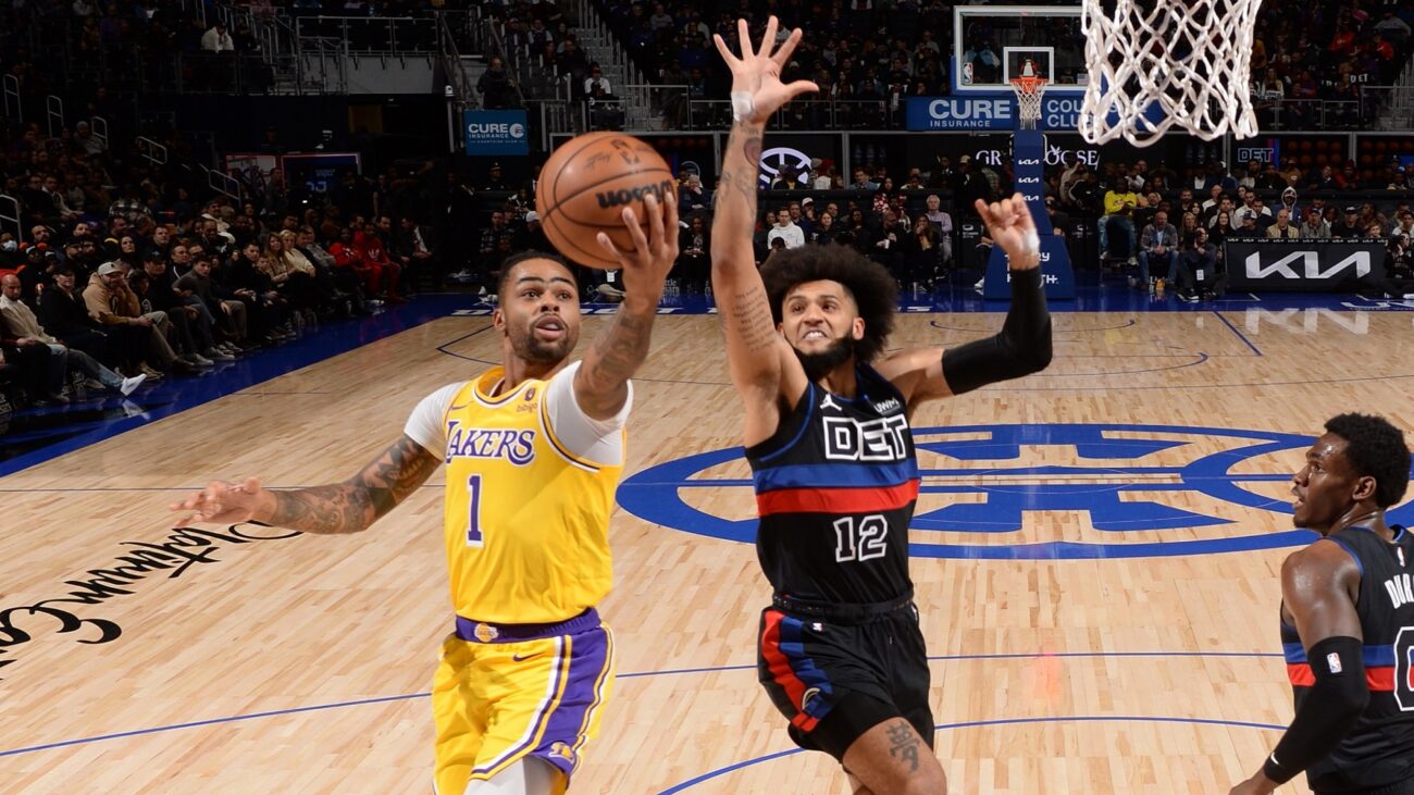 detroit pistons vs lakers match player stats